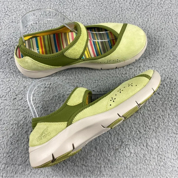Dansko emmy suede Walking Shoes Green Leather Womens 9 Mary Janes Sandal Cut Out - Picture 14 of 14